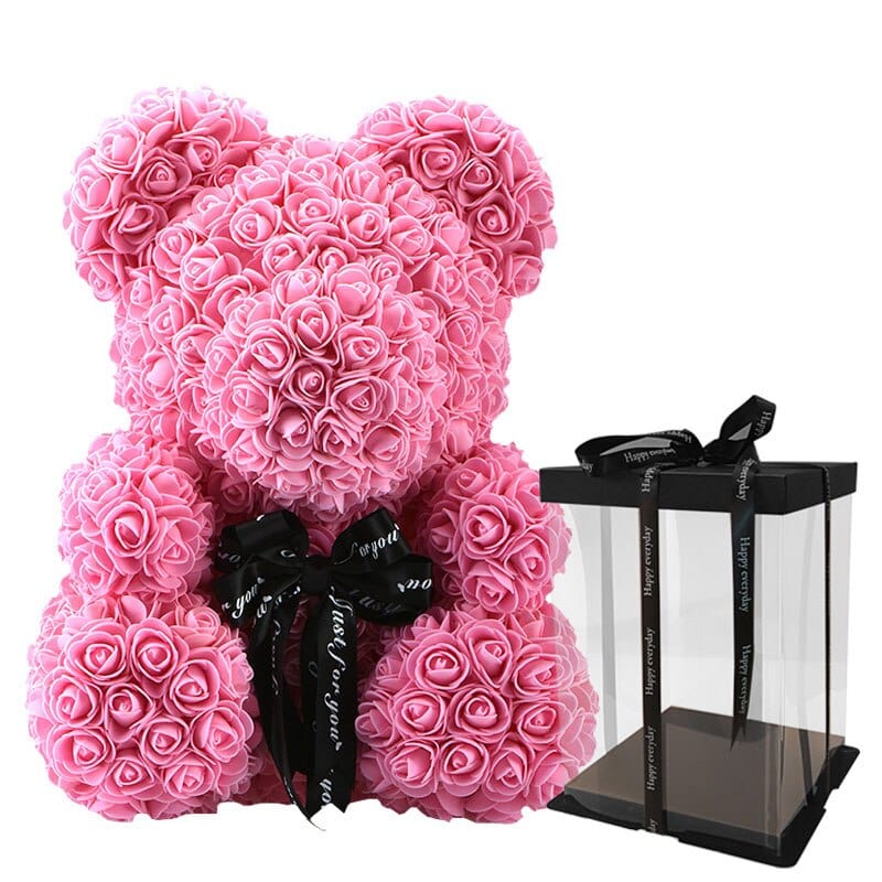 Luxury Rose Bear With Gift Box 25cm - Madeofrose