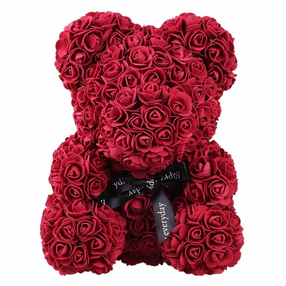 Luxury Rose Bear With Gift Box 25cm - Madeofrose