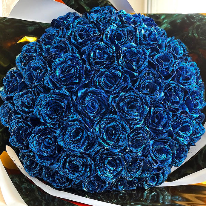 The Magic of Glitter Blue Roses: A Gift That Screams Uniqueness