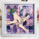 Custom Mom Grandma Hand Holding Flower Shadow Box