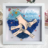 Custom Mom Grandma Hand Holding Flower Shadow Box
