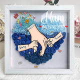 Custom Mom Grandma Hand Holding Flower Shadow Box