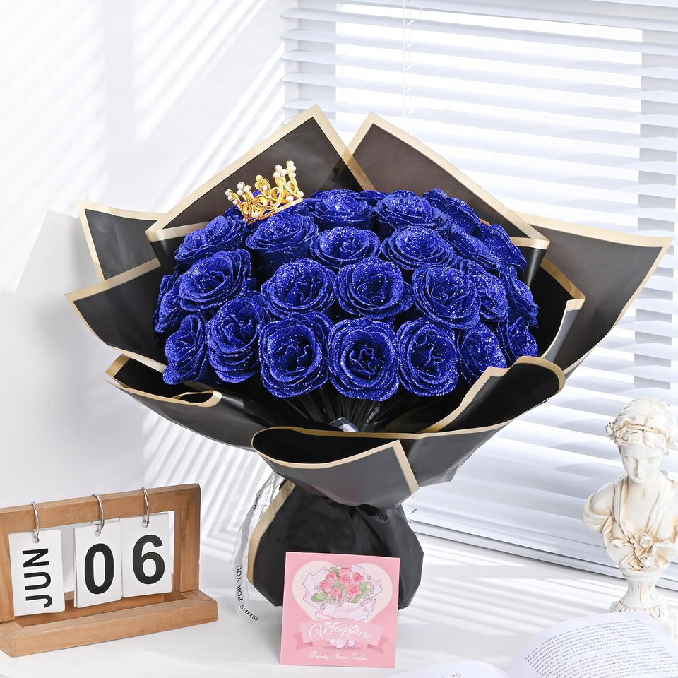 💕Glittering Everlasting Rose Bouquet – Gift for Anniversaries & Milestones