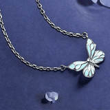 Luminous Dream Blue Butterfly Necklace