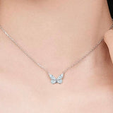 Luminous Dream Blue Butterfly Necklace
