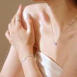 Luminous Dream Blue Butterfly Necklace