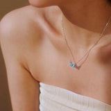 Luminous Dream Blue Butterfly Necklace