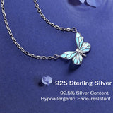 Luminous Dream Blue Butterfly Necklace