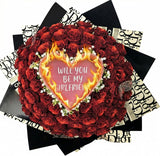 Red Burn Away Glitter Roses Bouquet