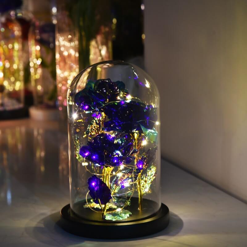 Exclusive Triple LED Crystal Rose In Glass Dome – Madeofrose