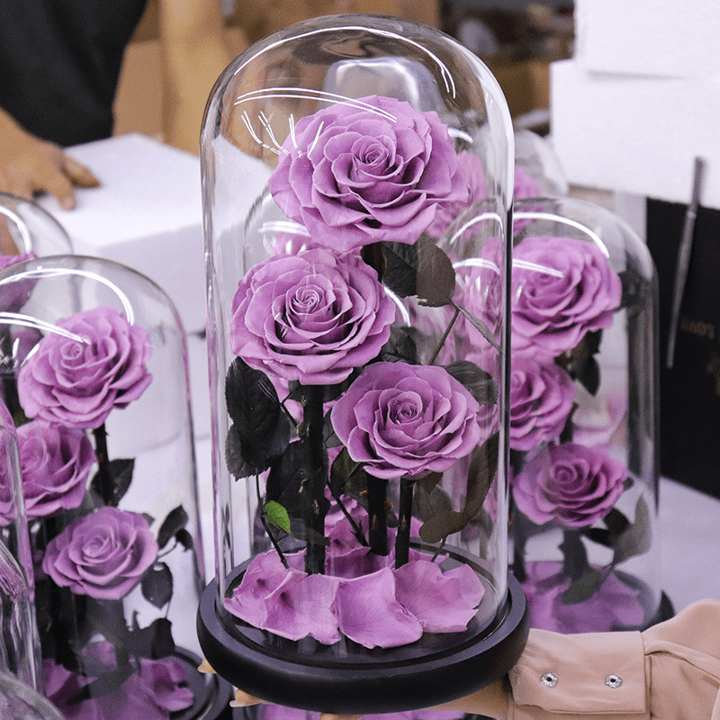 Preserved Natural Rose In Glass
