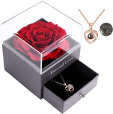 Rose Jewelry Box With Necklace