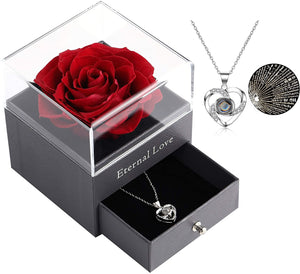 Rose Jewelry Box With Necklace