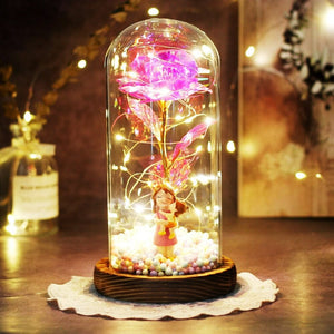 LED Rose in Glass - Enchanting Floral Display in Dome – Madeofrose