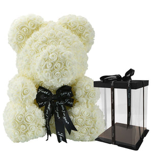 Luxury Rose Bear With Gift Box 25cm - Madeofrose