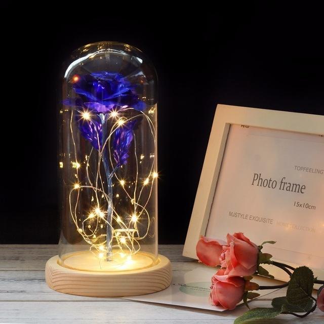 LED Rose in Glass - Enchanting Floral Display in Dome – Madeofrose