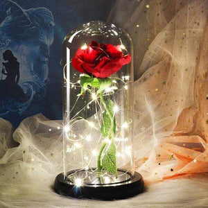 LED Rose in Glass - Enchanting Floral Display in Dome – Madeofrose