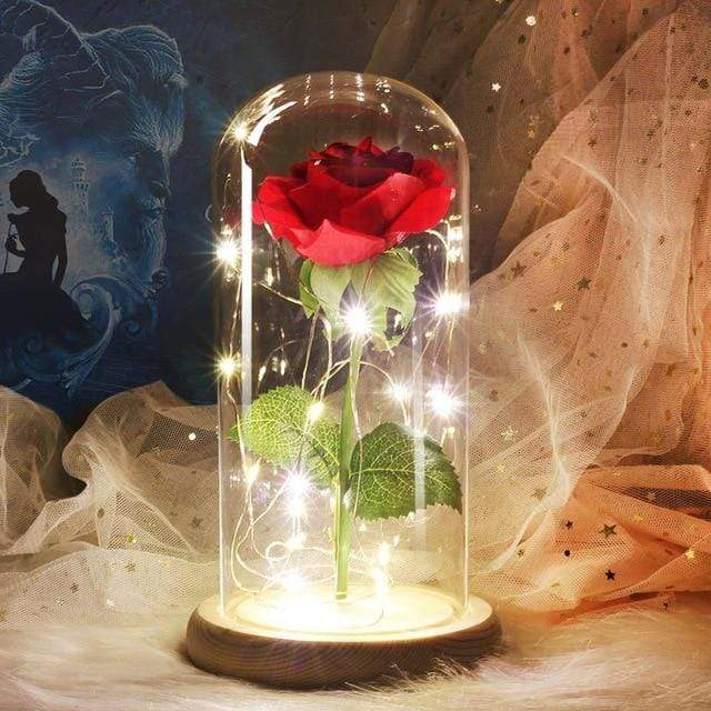 LED Rose in Glass - Enchanting Floral Display in Dome – Madeofrose