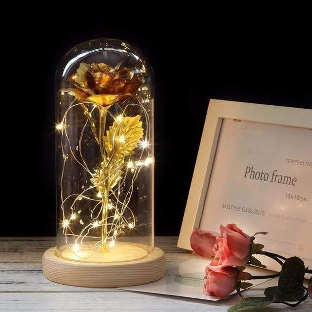 LED Rose in Glass - Enchanting Floral Display in Dome – Madeofrose