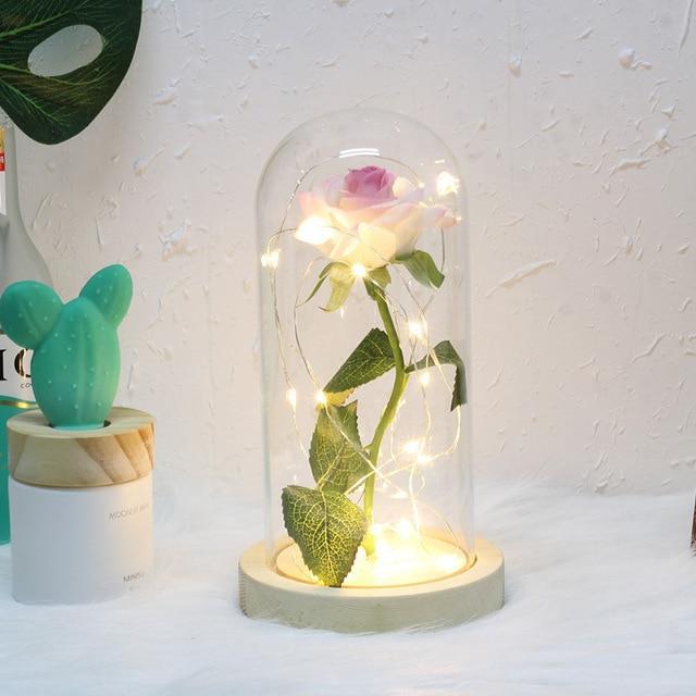 LED Rose in Glass - Enchanting Floral Display in Dome – Madeofrose