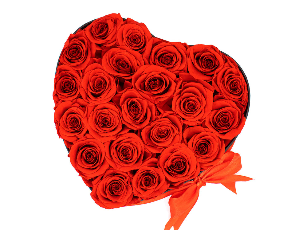 Madeofrose Natural Preserved Red Rose Heart Box 24