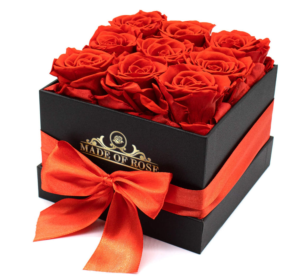 Small Red Roses Box Madeofrose Red Rose Square Box 9 - Madeofrose