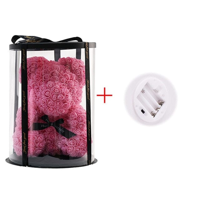 Rose Bear With Round Gift box - Madeofrose Rose Bear With Round Gift box - Madeofrose