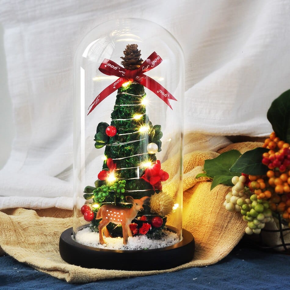 Christmas Tree LED Glass Dome - Madeofrose