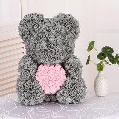 LUXURY HEART SILVER ROSE TEDDY BEAR – Bear of Roses Official Store –  Worldwide Very Fast Shipping
